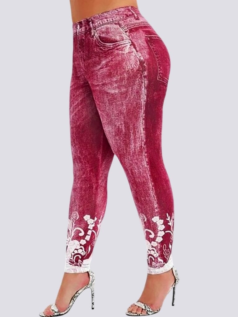 Jegging Grande Taille - Taille Haute Jeggings Helanke-Srbija.com L Rouge 