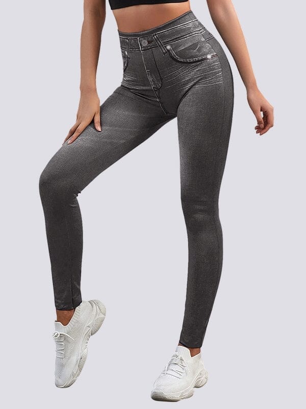 Jegging Taille Haute Amincissant Jeggings Helanke-Srbija.com sa Gris 