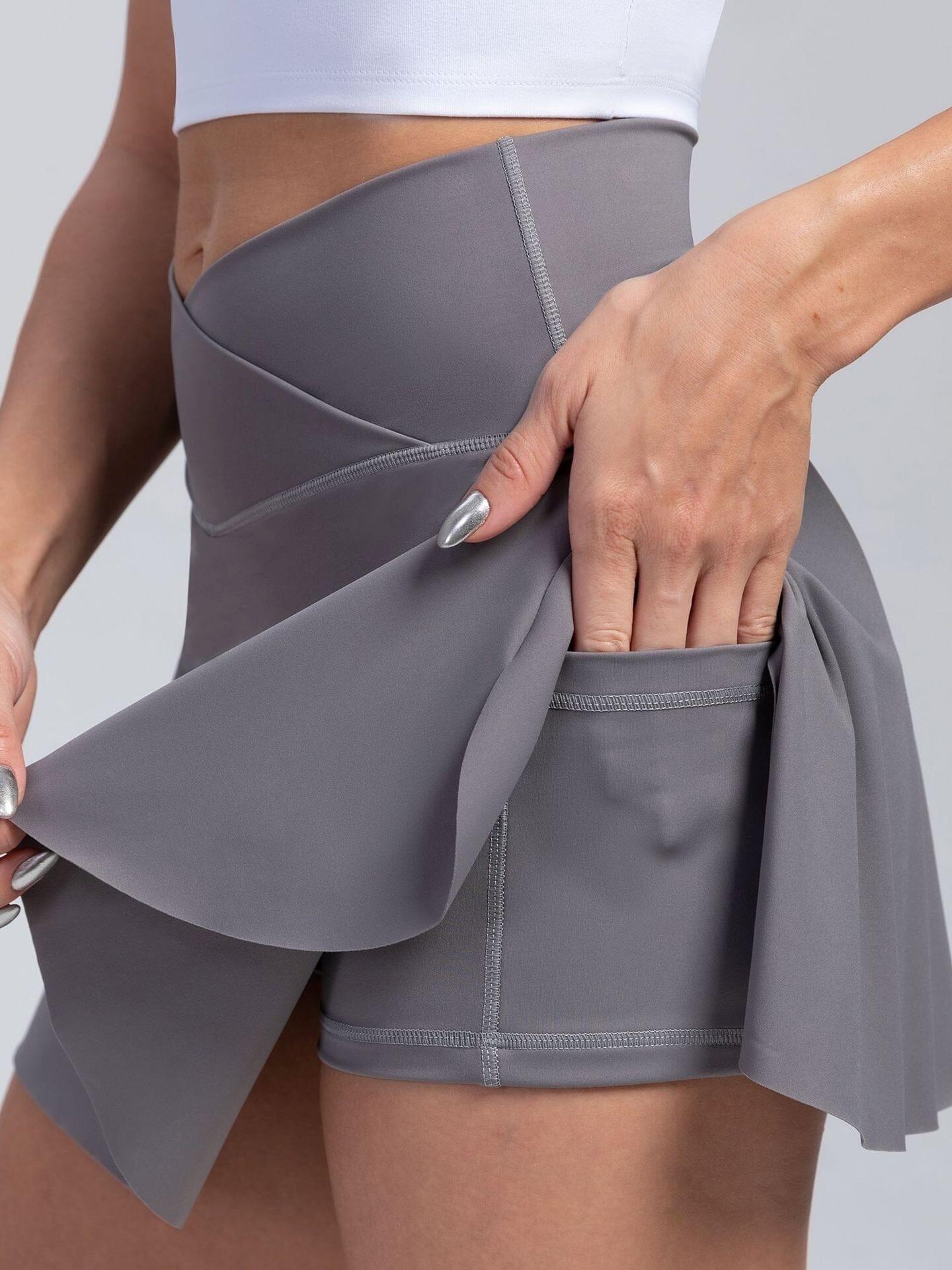 Jupe Short Sport Ultime-Legging sa Gris 