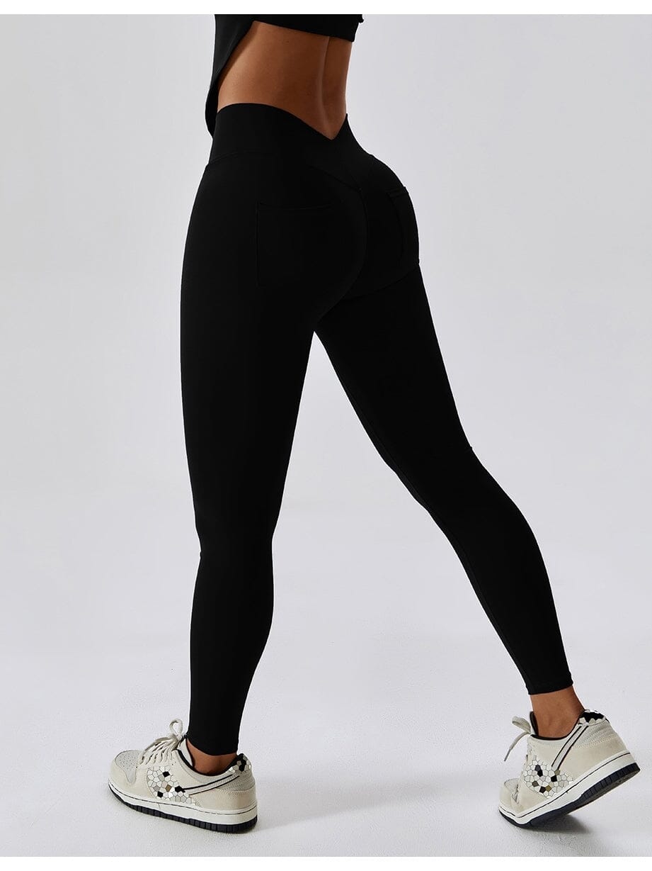 Legging Avec Poche Arrière Sport - Sans Couture Leggings Helanke-Srbija.com sa Noir 