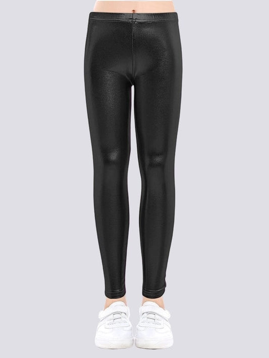 Legging Brillant Simili Cuir Fille Leggings Helanke-Srbija.com 3 - 4 ans Noir 
