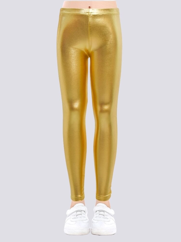 Legging Brillant Simili Cuir Fille Leggings Helanke-Srbija.com 3 - 4 ans Or 