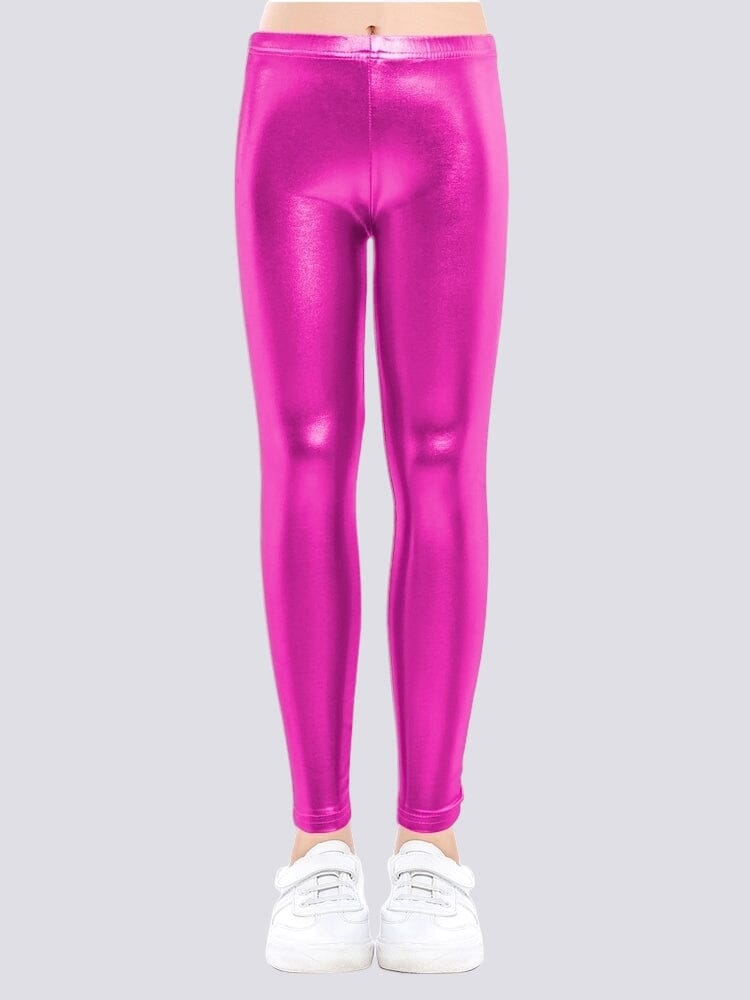 Legging Brillant Simili Cuir Fille Leggings Helanke-Srbija.com 3 - 4 ans Rose 