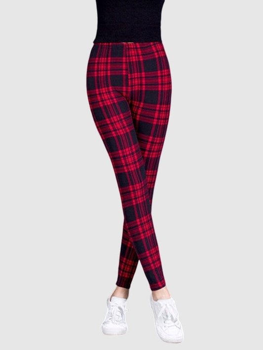 Legging Carreaux Noir et Rouge Leggings Helanke-Srbija.com : Legging Femme | Vêtements de Sport sa 