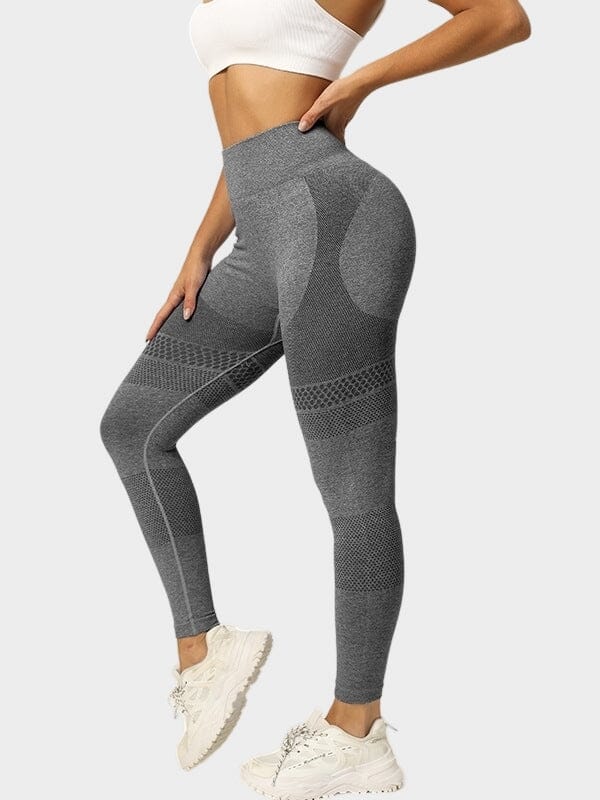 Legging Ceinture Large Sans Couture Sport Leggings Helanke-Srbija.com sa Gris foncé 