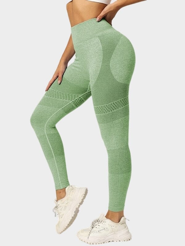 Legging Ceinture Large Sans Couture Sport Leggings Helanke-Srbija.com sa Vert clair 