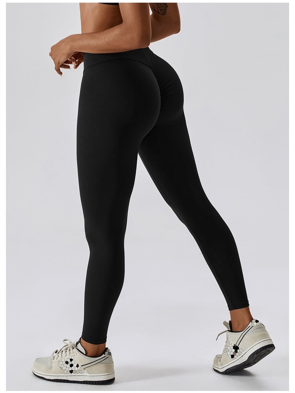 Legging Ceinture Vente Plat Push Up (Sans Couture) Leggings Helanke-Srbija.com sa Noir 