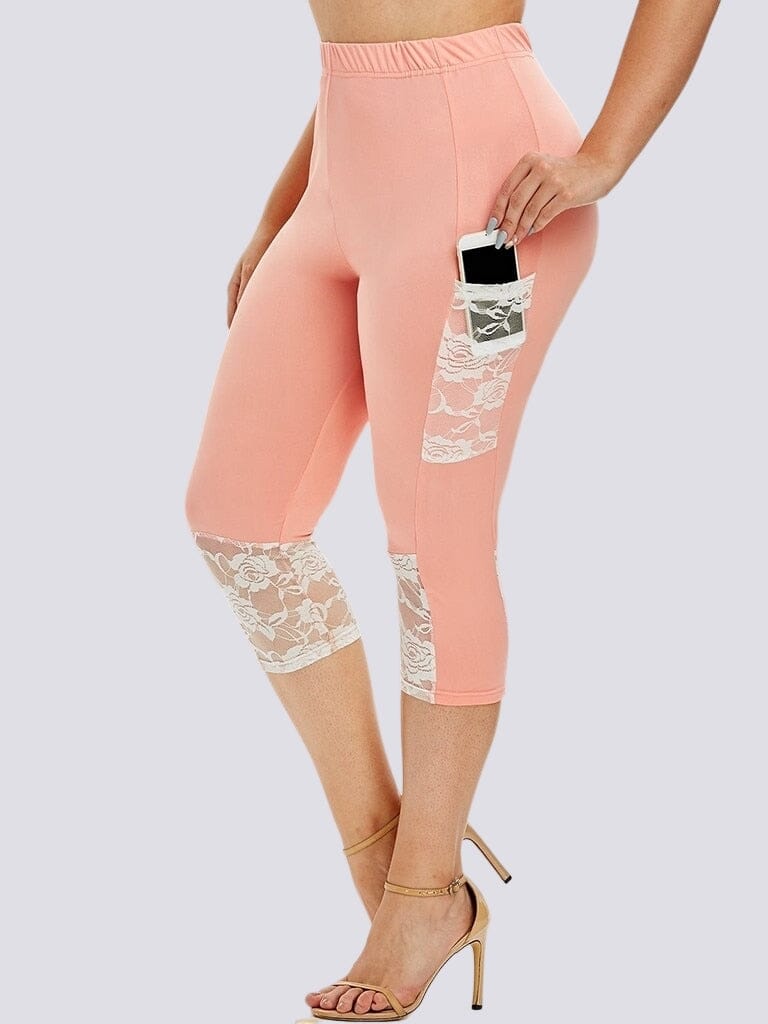 Legging Court Grande Taille (Poche) Leggings Helanke-Srbija.com L Rose 