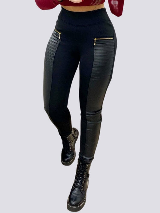 Legging Effet Cuir Taille Haute Leggings Helanke-Srbija.com sa Noir 
