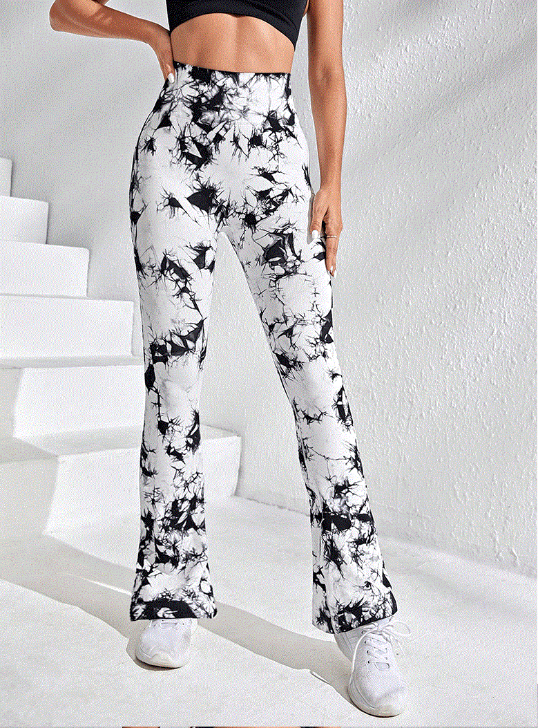 Legging Évasé Imprimé Tie Dye Leggings Helanke-Srbija.com sa Blanc 