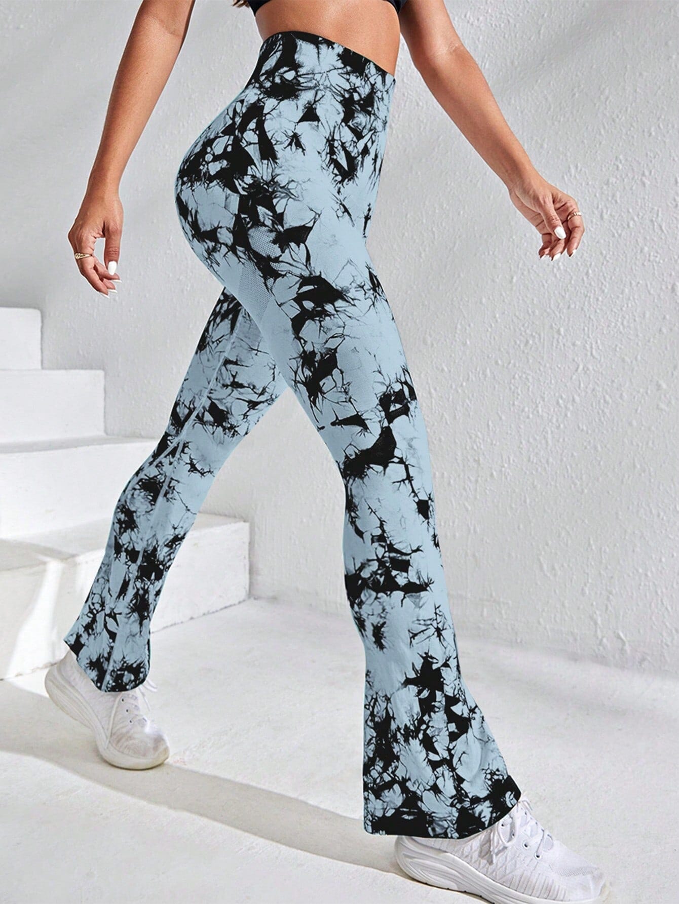 Legging Évasé Imprimé Tie Dye Leggings Helanke-Srbija.com sa Bleu 