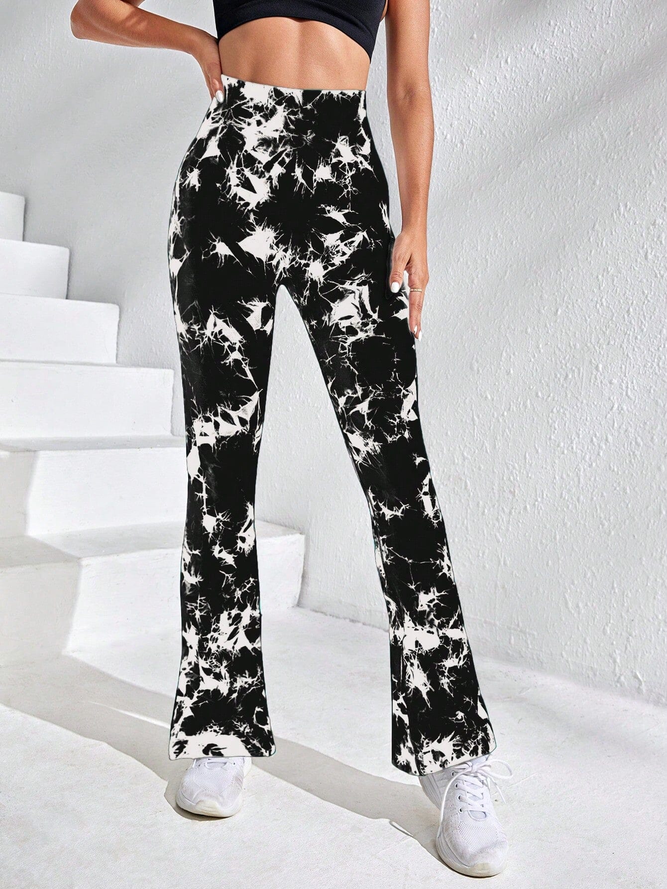 Legging Évasé Imprimé Tie Dye Leggings Helanke-Srbija.com sa Noir 