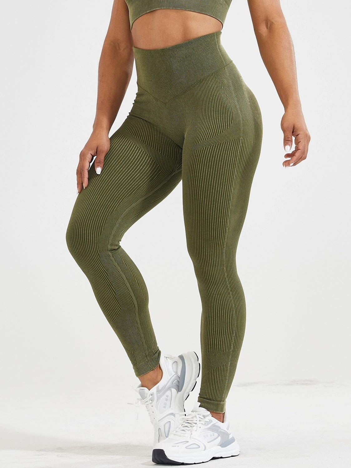 Legging Extra Push Up Côtelé Leggings Helanke-Srbija.com sa Kaki 