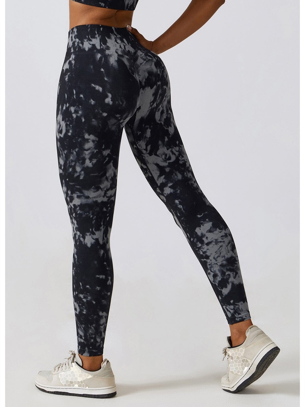 Legging Fitness Moulant Taille Haute Push Up Leggings Helanke-Srbija.com sa Noir/Gris 