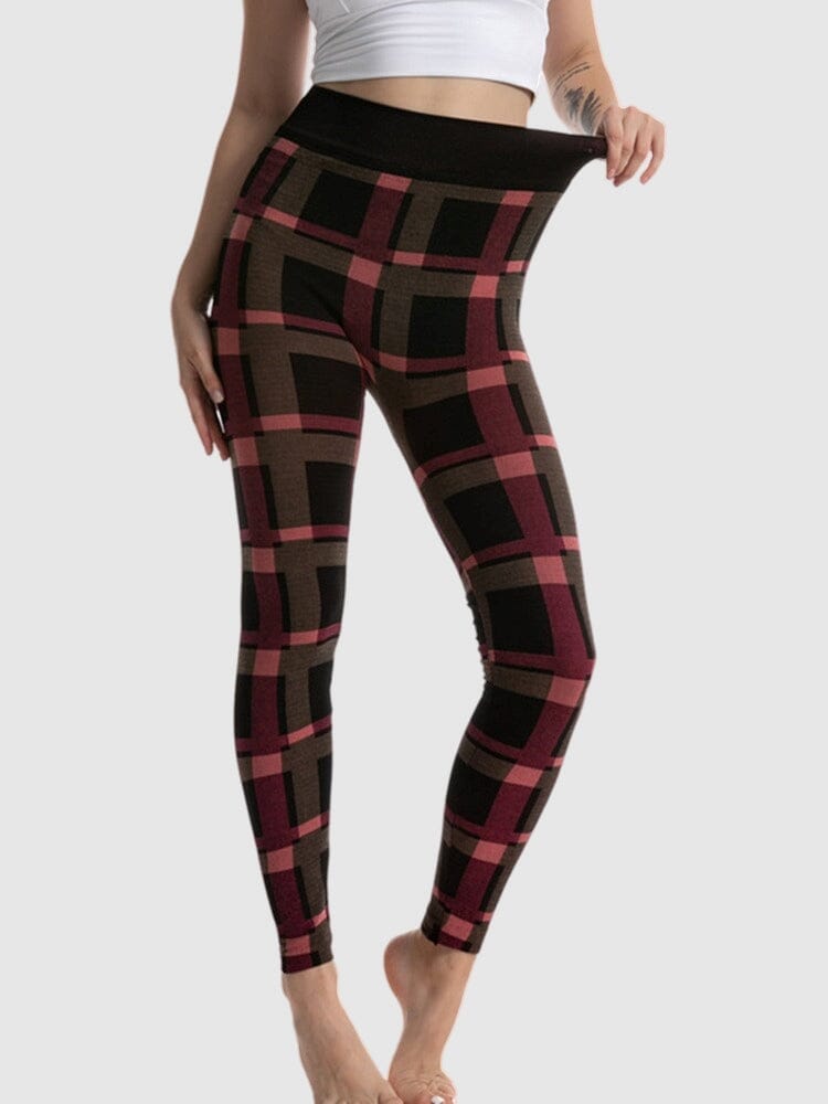 Legging Imprimé Carreaux Leggings Helanke-Srbija.com : Legging Femme | Vêtements de Sport sa Rouge 