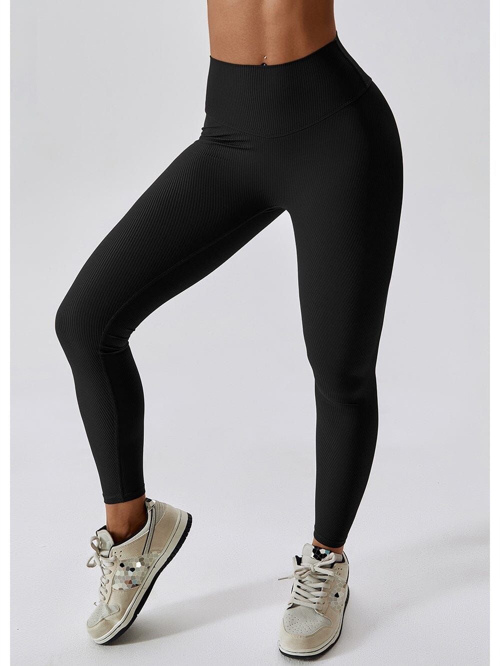 Legging Long Côtelé Push Up Sport Leggings Helanke-Srbija.com sa Noir 