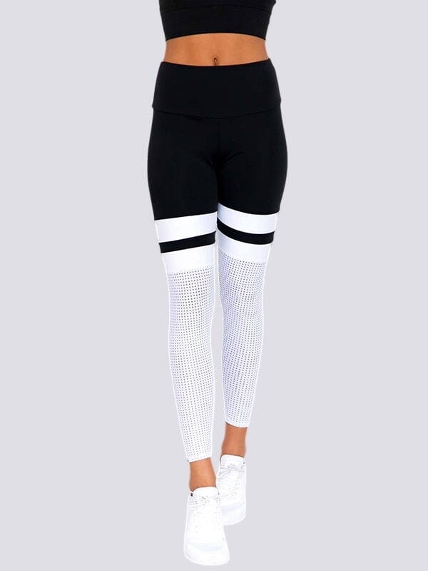Legging Noir Blanc Sport Taille Haute Leggings Helanke-Srbija.com sa 