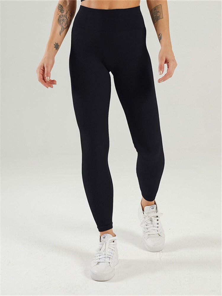Legging Plissé Taille Haute Sport - Nexir Leggings Helanke-Srbija.com sa Noir 
