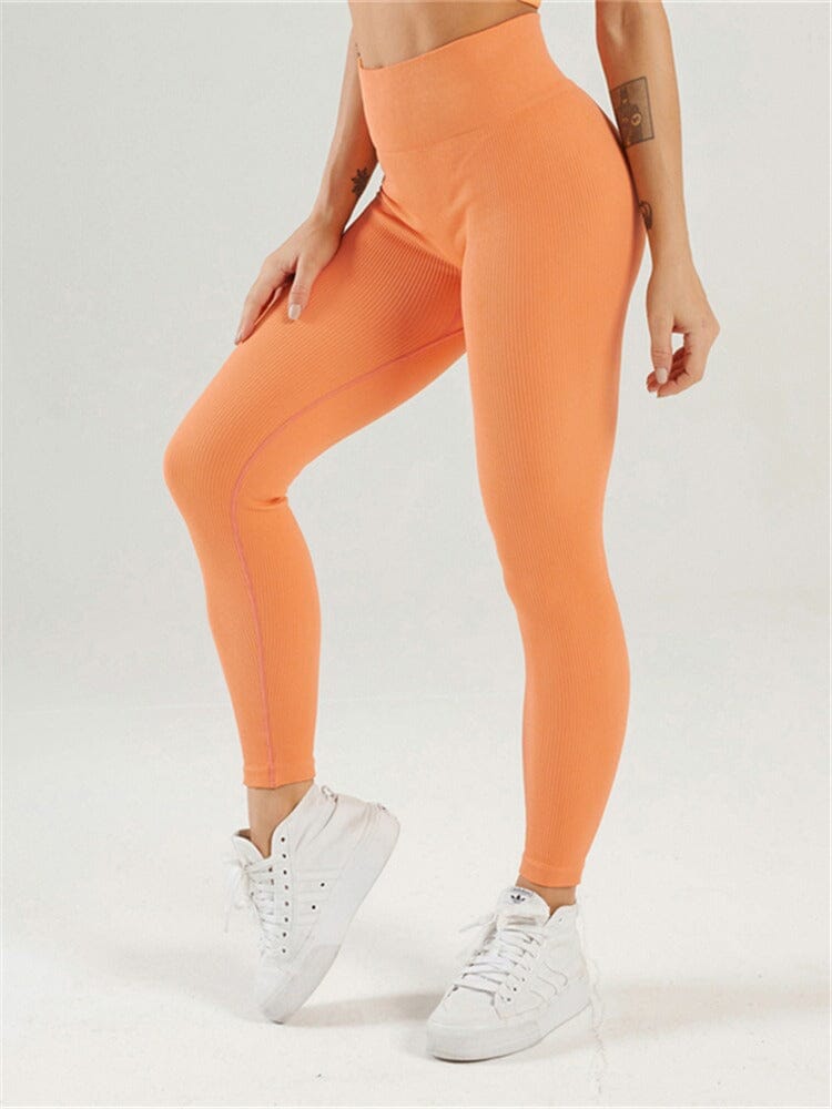 Legging Plissé Taille Haute Sport - Nexir Leggings Helanke-Srbija.com sa Orange 