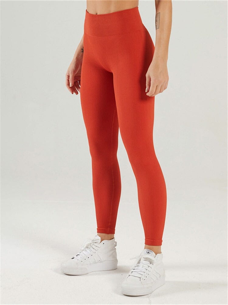 Legging Plissé Taille Haute Sport - Nexir Leggings Helanke-Srbija.com sa Orange sombre 