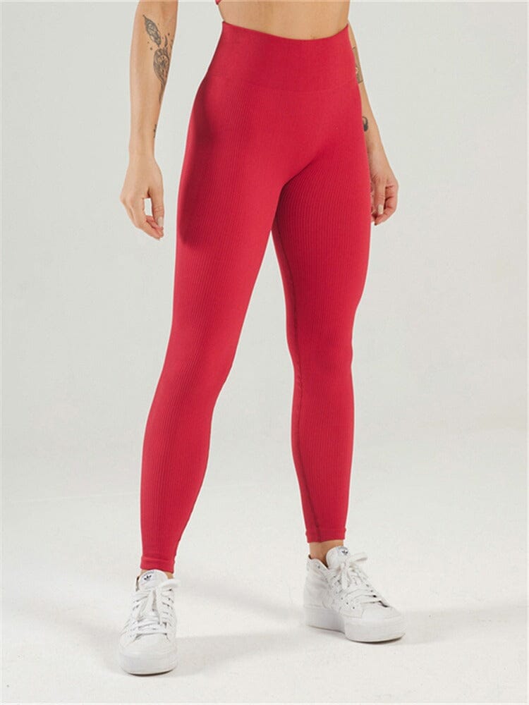 Legging Plissé Taille Haute Sport - Nexir Leggings Helanke-Srbija.com sa Rouge 