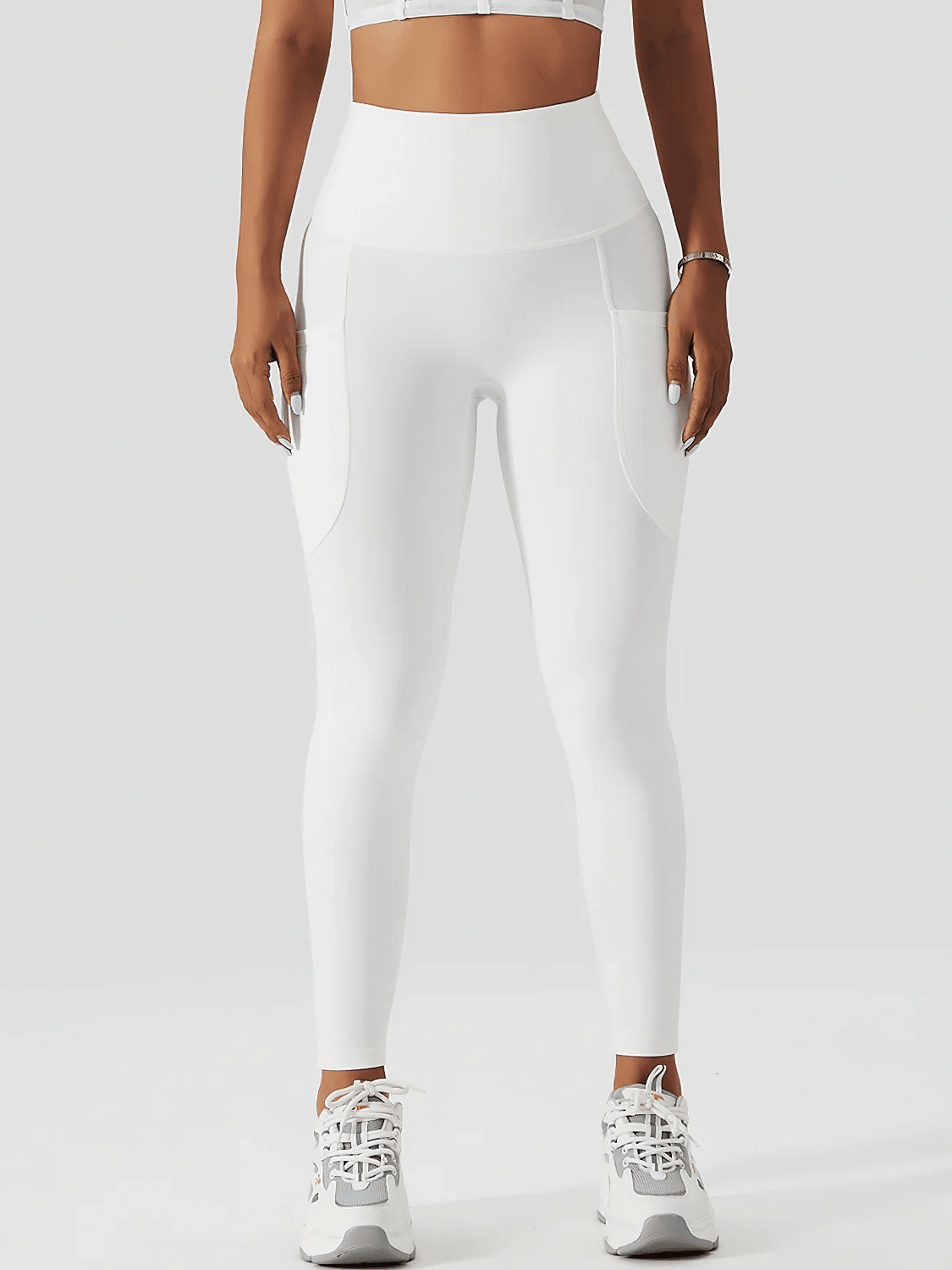Legging Poches Taille Haute - Soraya Leggings Helanke-Srbija.com sa Blanc 