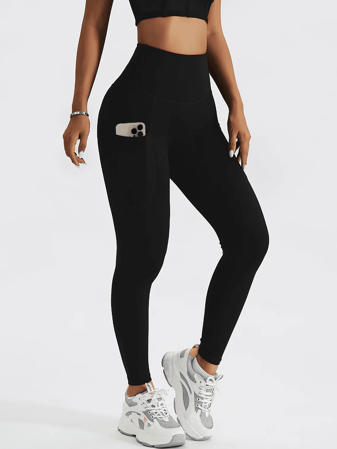 Legging Poches Taille Haute - Soraya Leggings Helanke-Srbija.com sa Noir 
