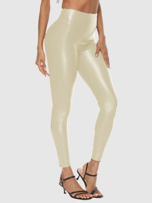 Legging Simili Cuir Beige Brillant Leggings Helanke-Srbija.com : Legging Femme | Vêtements de Sport sa 