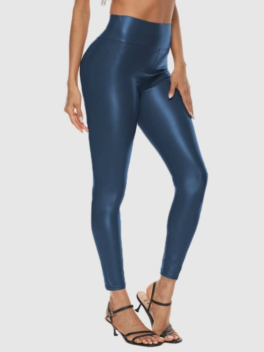 Legging Simili Cuir Bleu Brillant Leggings Helanke-Srbija.com : Legging Femme | Vêtements de Sport sa 
