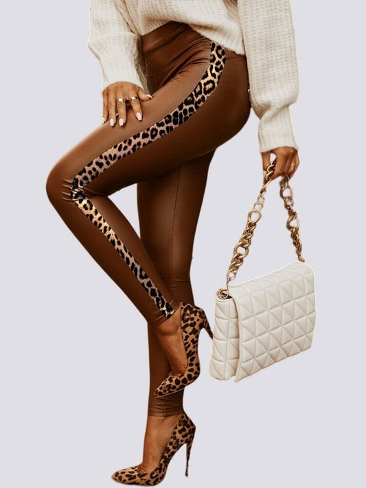 Legging Simili Cuir Léopard Leggings Helanke-Srbija.com sa 