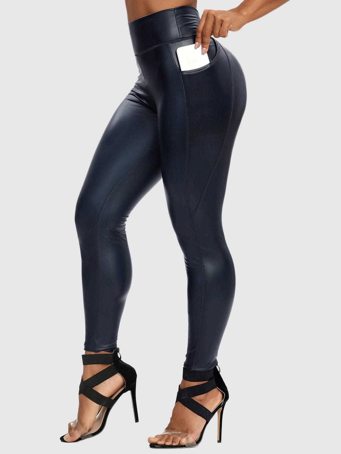Legging Simili Cuir Poches Leggings Helanke-Srbija.com : Legging Femme | Vêtements de Sport sa Bleu 