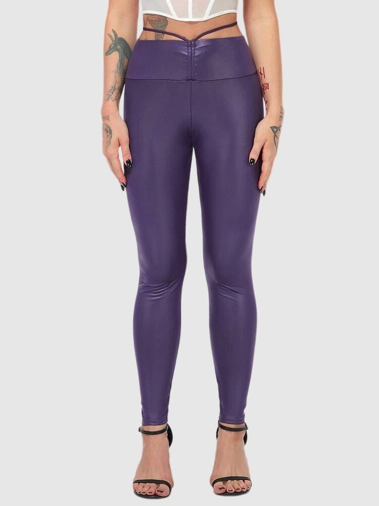Legging Simili Cuir Taille Élastique Leggings Helanke-Srbija.com sa Violet 