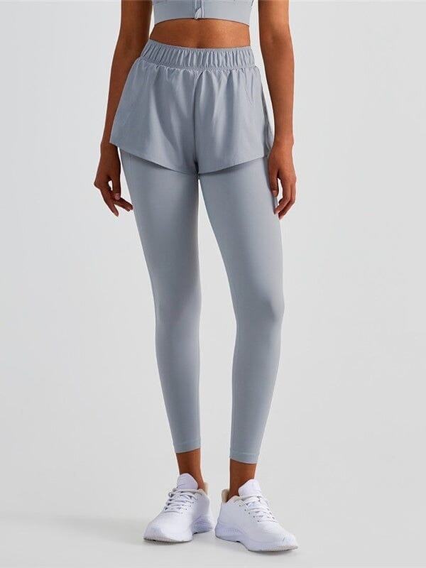 Legging Sport 2 en 1 avec Short, Poche Helanke-Srbija.com sa Bleu grisé 