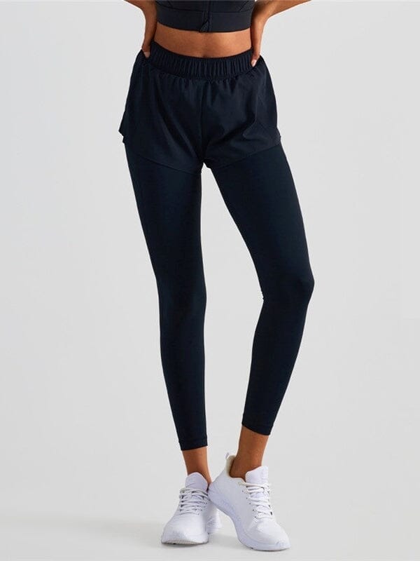 Legging Sport 2 en 1 avec Short, Poche Helanke-Srbija.com sa Noir 