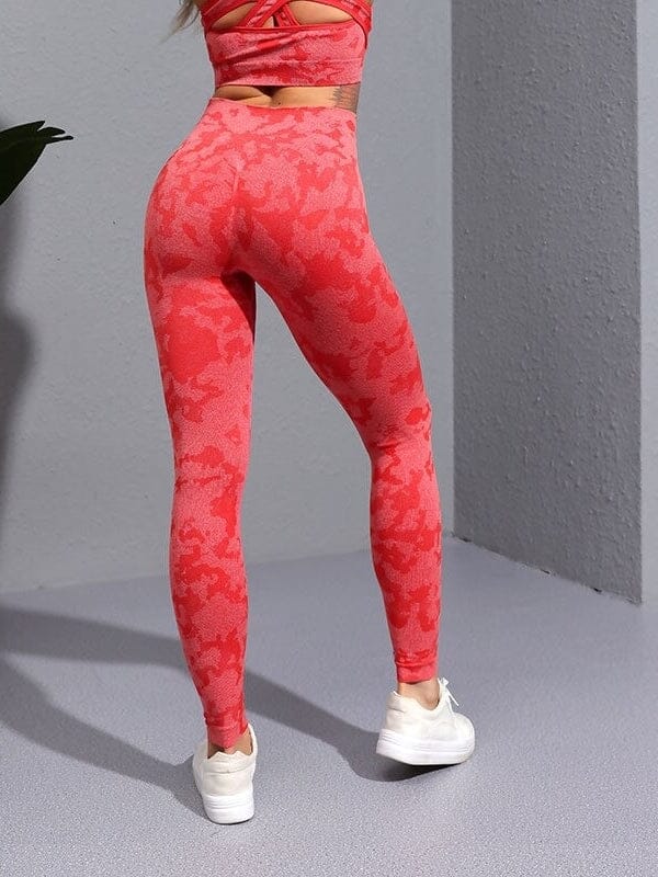 Legging Sport Camouflage Sans Couture Leggings Helanke-Srbija.com : Legging Femme | Vêtements de Sport sa Rouge 