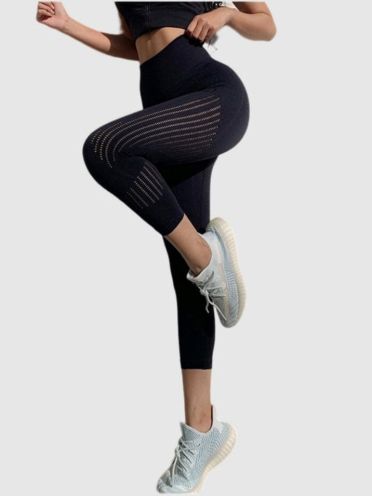 Legging Sport Capri Sans Couture Taille Haute Leggings Helanke-Srbija.com S/M Noir 
