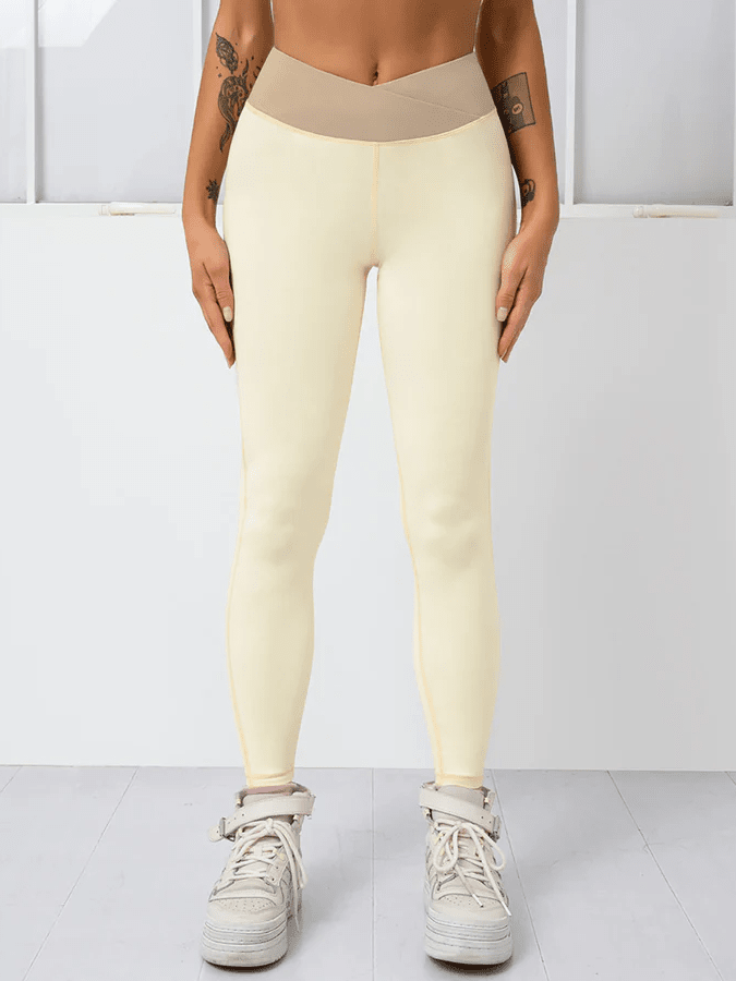 Legging Sport Ceinture Croisée - Elixy Helanke-Srbija.com sa Crème 