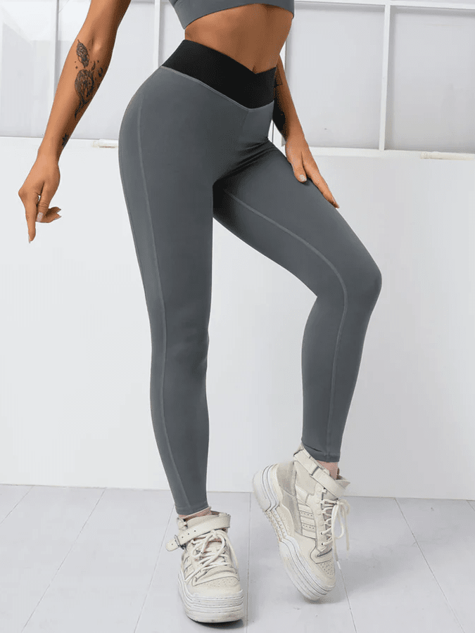 Legging Sport Ceinture Croisée - Elixy Helanke-Srbija.com sa Gris 
