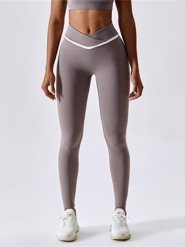 Legging Sport Ceinture Croisée Sans Couture Leggings Helanke-Srbija.com : Legging Femme | Vêtements de Sport sa Gris 