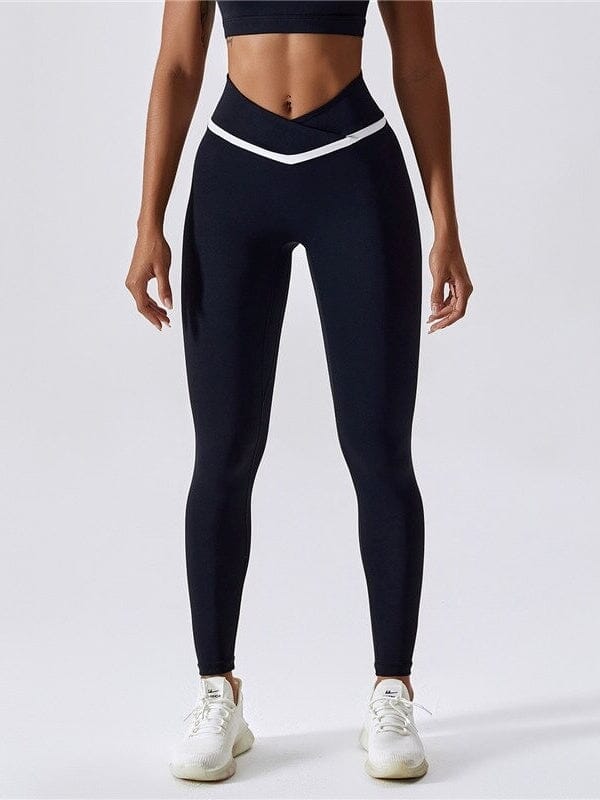 Legging Sport Ceinture Croisée Sans Couture Leggings Helanke-Srbija.com : Legging Femme | Vêtements de Sport sa Noir 