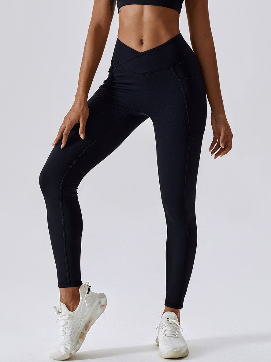 Legging Sport Ceinture V Push Up Poches Helanke-Srbija.com sa Noir 