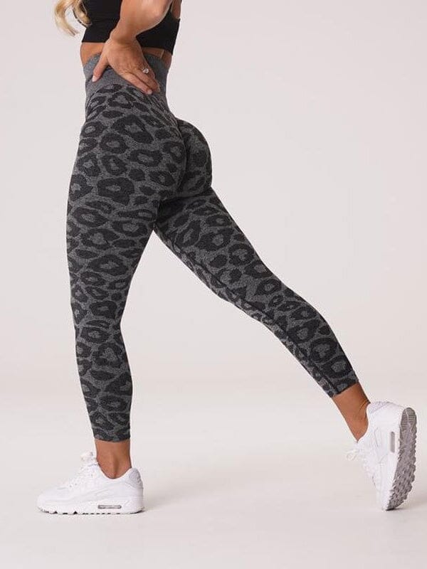 Legging Sport Imprimé Léopard Push Up (Sans Couture) Leggings Helanke-Srbija.com XS Noir 