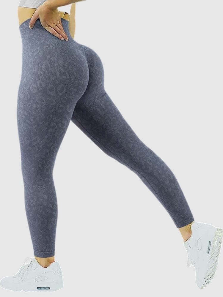 Legging Sport Léopard Push Up Sans Couture Leggings Helanke-Srbija.com sa Bleu grisé 