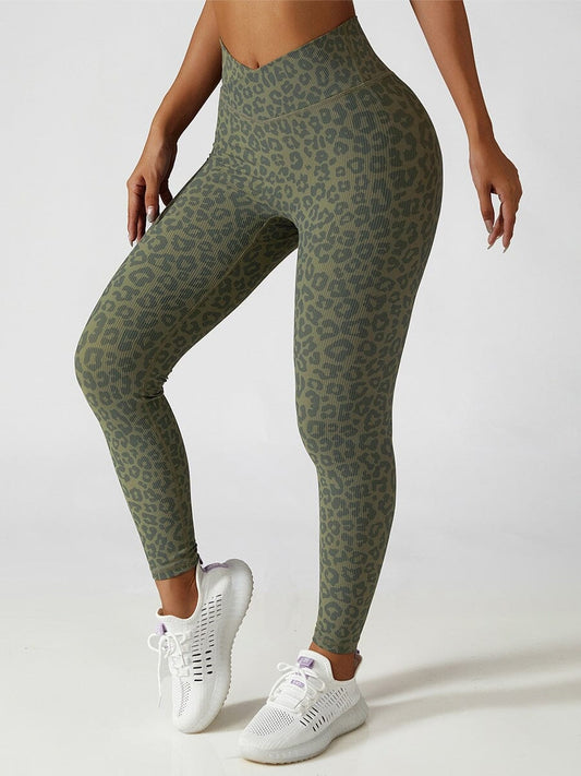 Legging Sport Léopard Taille Haute Leggings Helanke-Srbija.com sa Vert 
