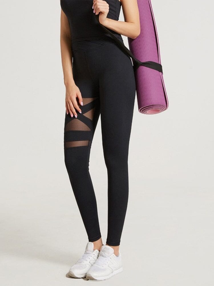 Legging Sport Maille Transparente Leggings Helanke-Srbija.com sa Noir 