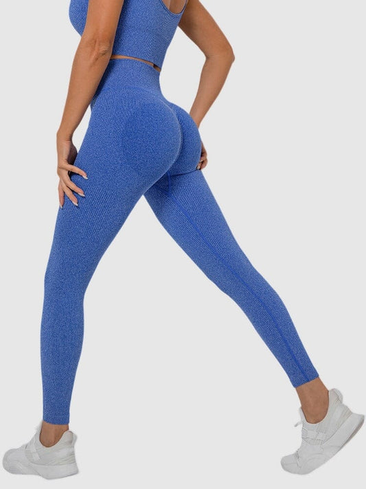 Legging Sport Sans Couture Côtelé (Push Up) Leggings Helanke-Srbija.com sa Bleu 