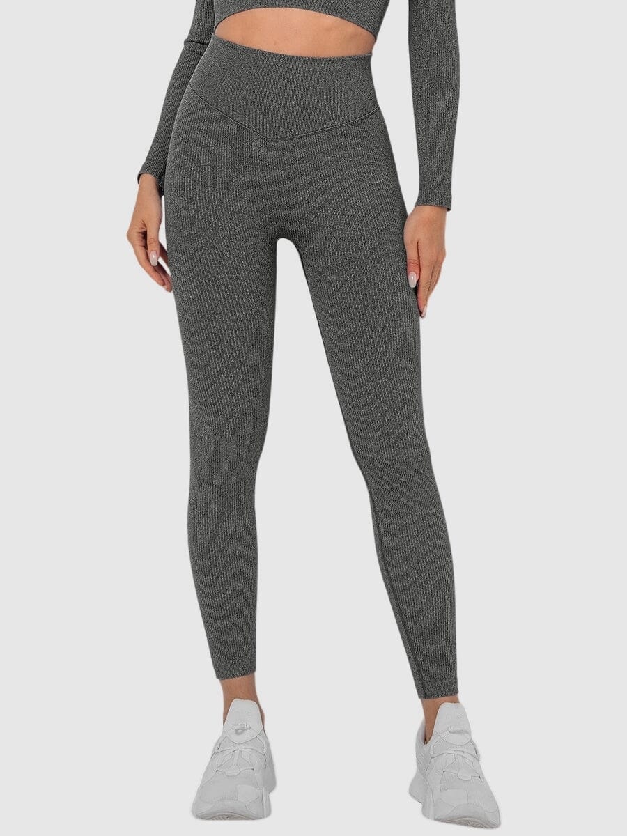 Legging Sport Sans Couture Côtelé (Push Up) Leggings Helanke-Srbija.com sa Gris foncé 