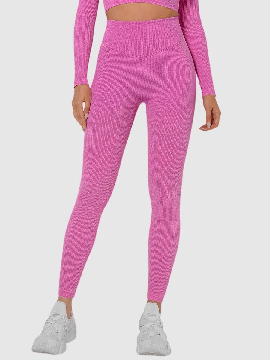 Legging Sport Sans Couture Côtelé (Push Up) Leggings Helanke-Srbija.com sa Rose 