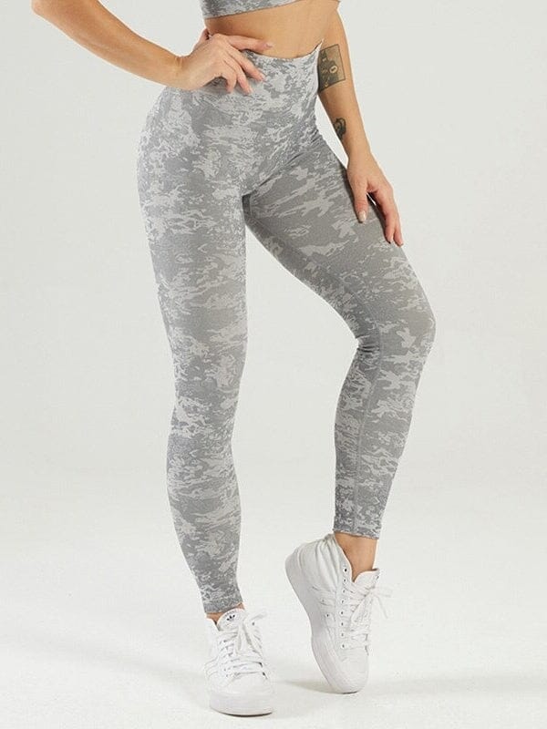 Legging Sport Taille Haute Camouflage Leggings Helanke-Srbija.com : Legging Femme | Vêtements de Sport sa Kaki grisé 