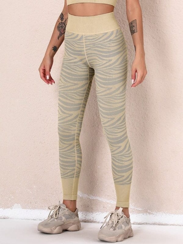 Legging Sport Zébré Sans Couture Leggings Helanke-Srbija.com : Legging Femme | Vêtements de Sport sa Jaune 